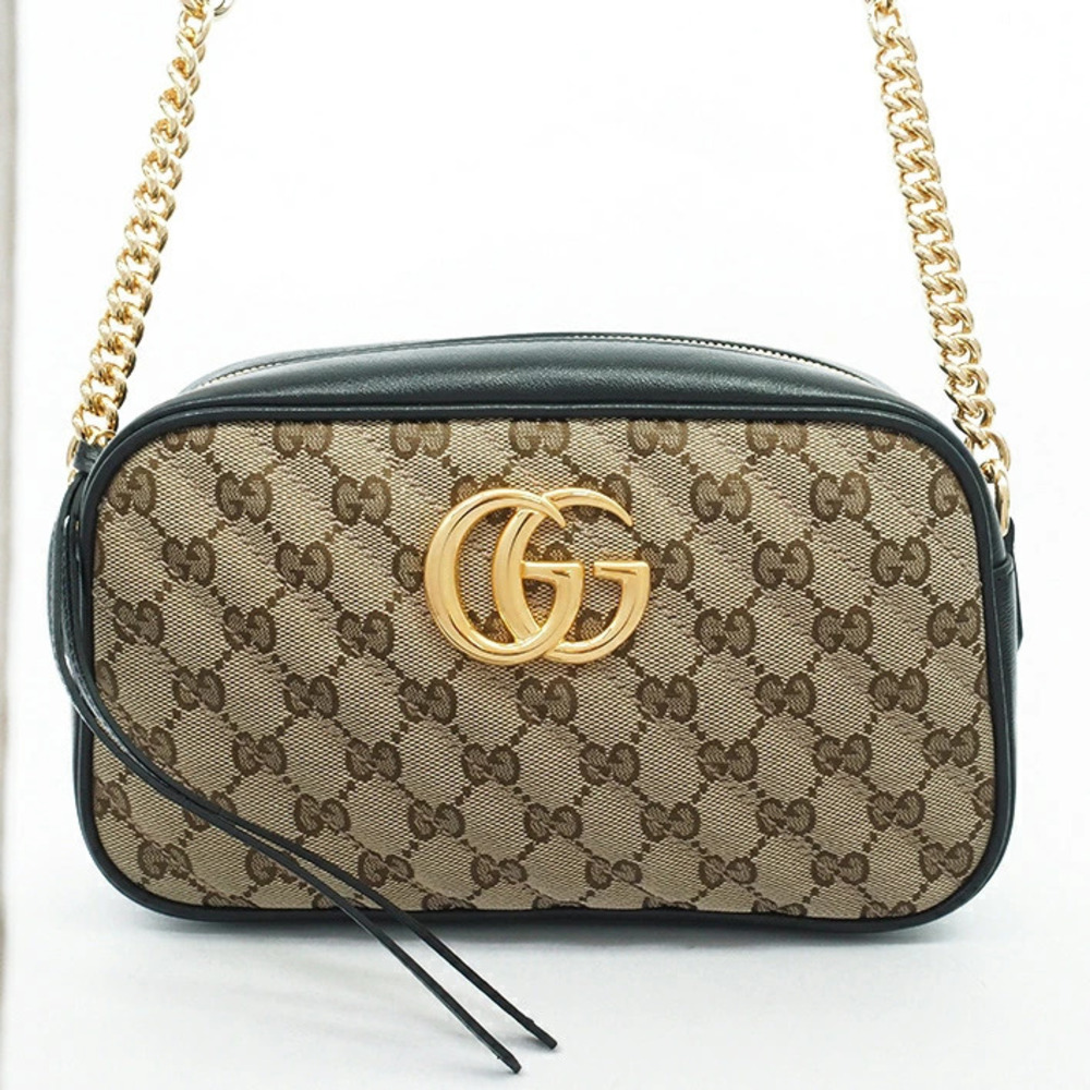 Gucci GG Marmont Chain Shoulder Bag Canvas